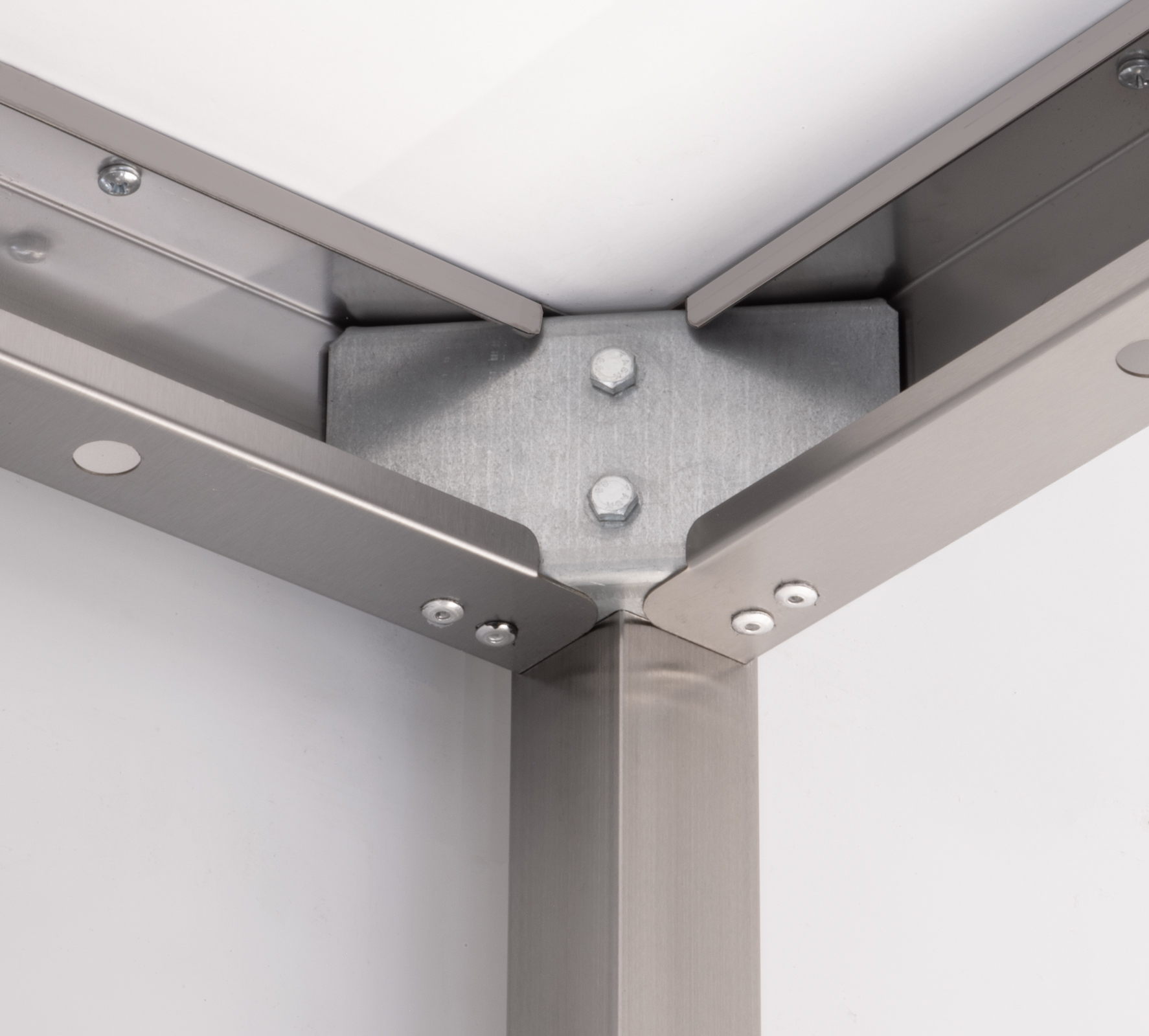 HCB Table d'évier - double évier à droite - 180 cm - inox