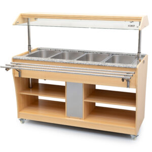 Buffet chauffant mobile HCB - 4 x 1/1 GN - bain-marie - 149 cm - 230 V