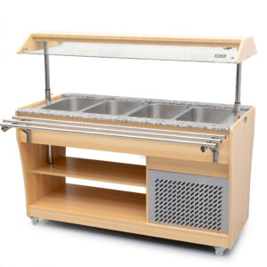 HCB Buffet réfrigéré sur roulettes - 4 x 1/1 GN - présentoir de buffet - 149 cm - 230 V