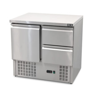 HCB Basic-line Etabli réfrigéré - 2 tiroirs - 1 porte - 90 cm - 230V - inox
