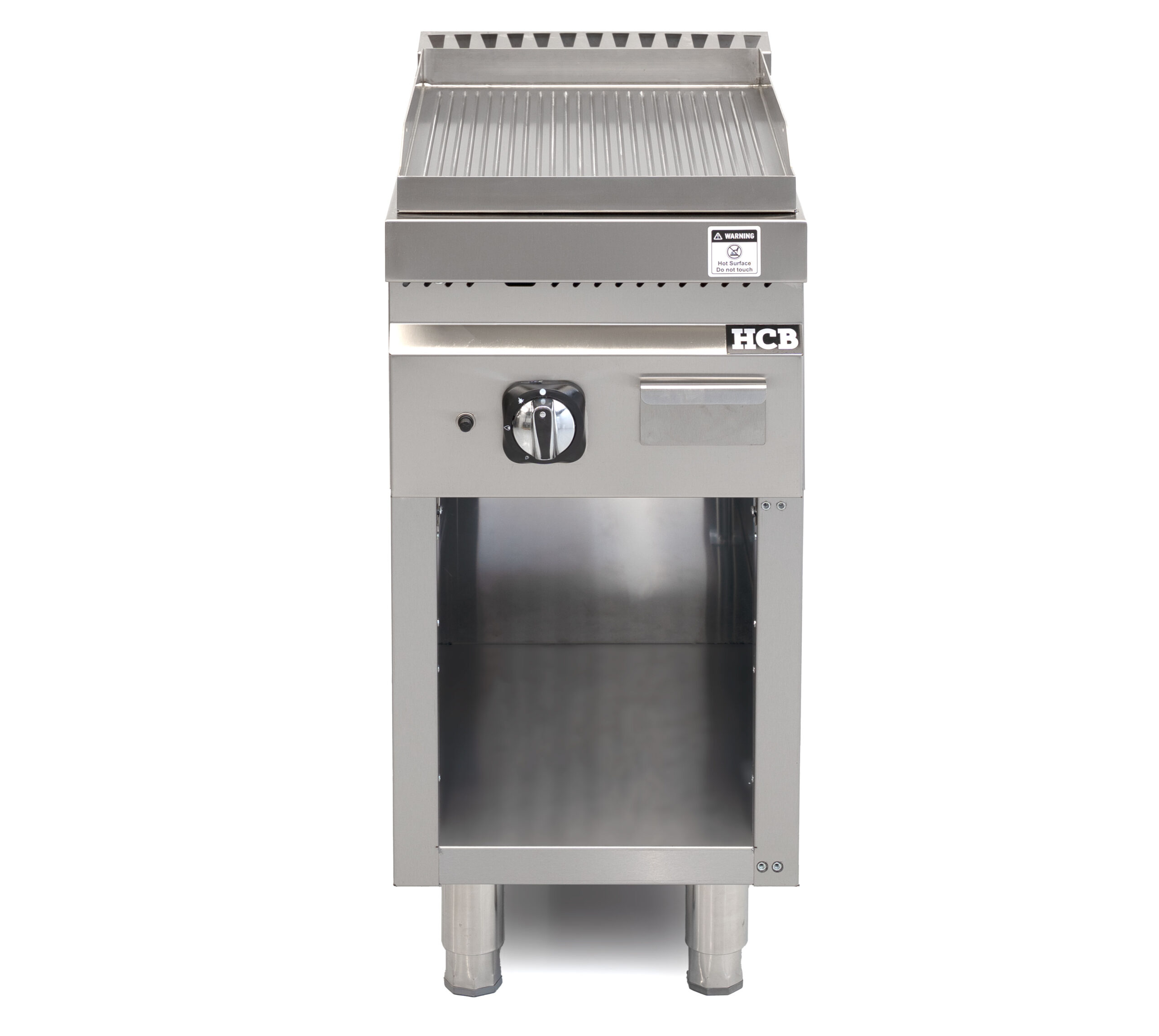 Plaque de cuisson HCB - 70S - rainurée - 6,5 kW - 40 cm - gaz naturel - acier inoxydable