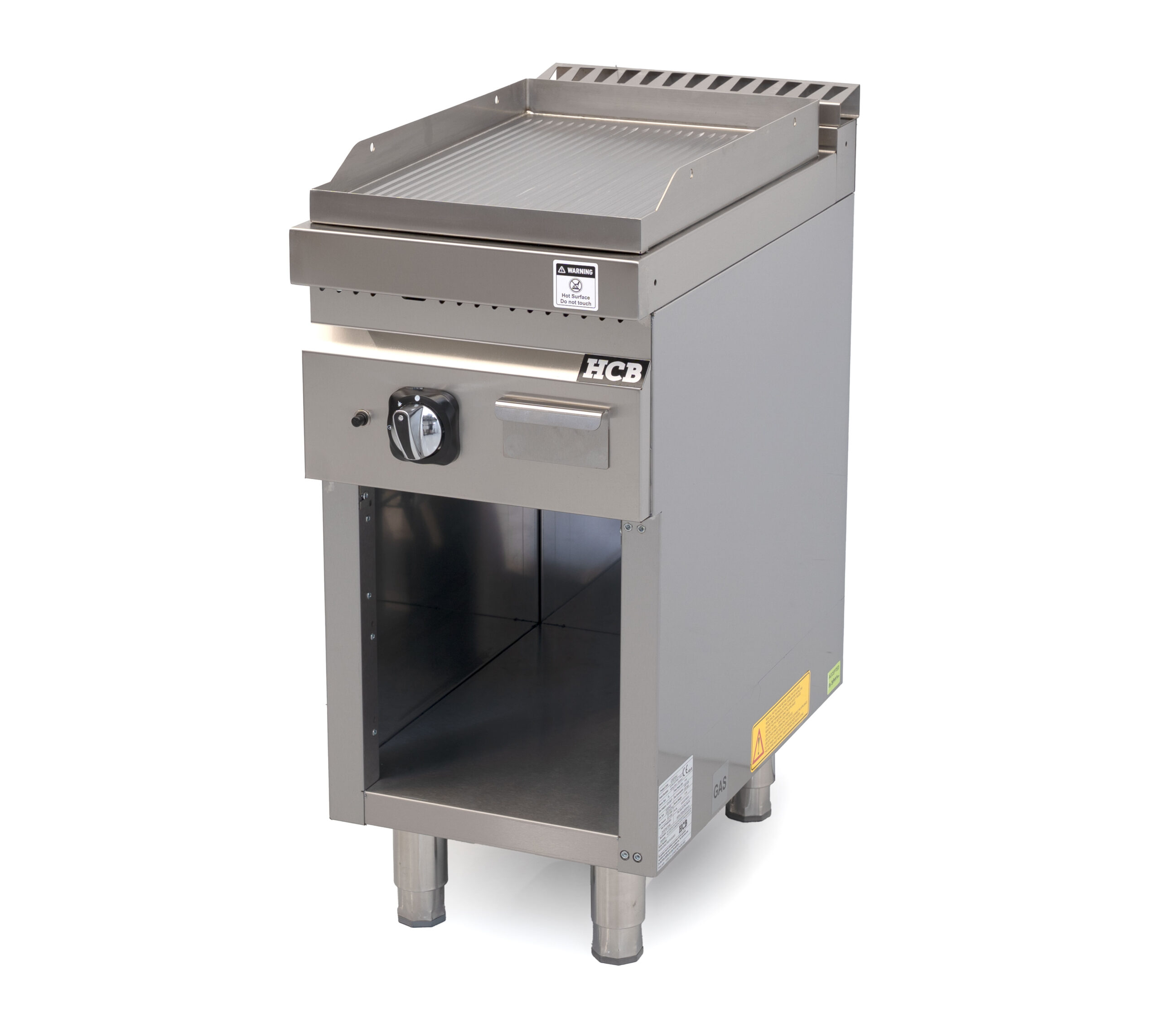 Plaque de cuisson HCB - 70S - rainurée - 6,5 kW - 40 cm - gaz naturel - acier inoxydable