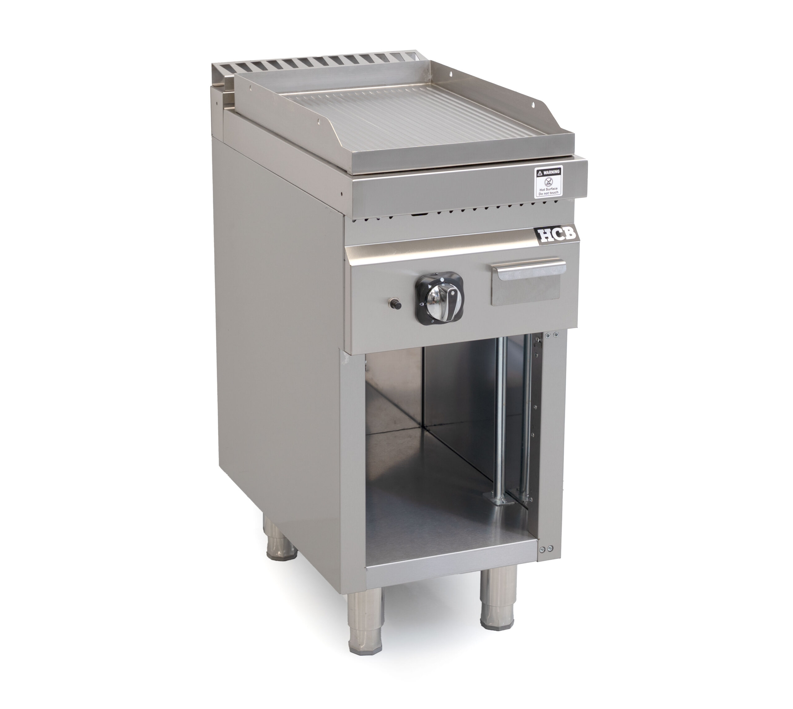 Plaque de cuisson HCB - 70S - rainurée - 6,5 kW - 40 cm - gaz naturel - acier inoxydable