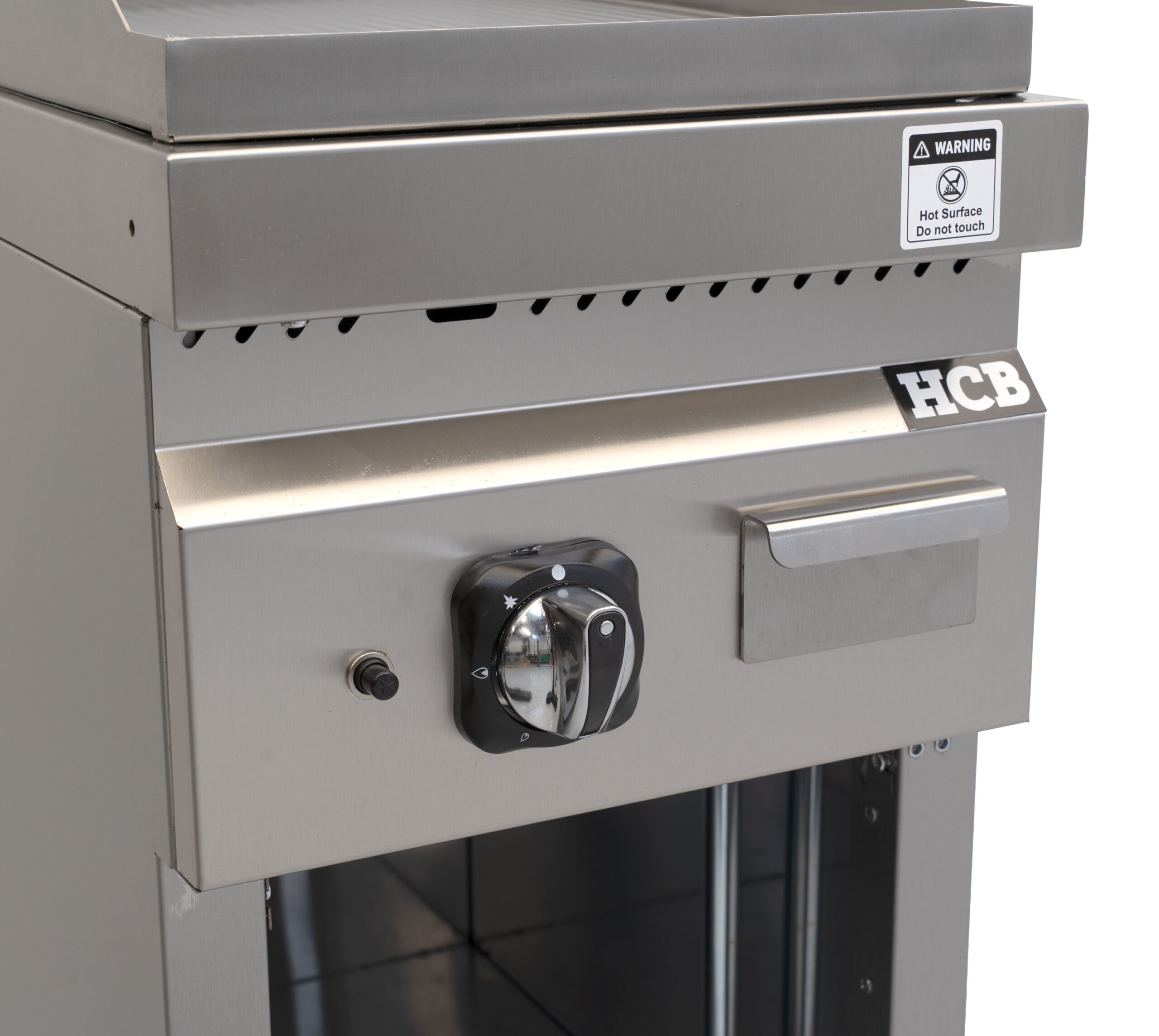Plaque de cuisson HCB - 70S - rainurée - 6,5 kW - 40 cm - gaz naturel - acier inoxydable