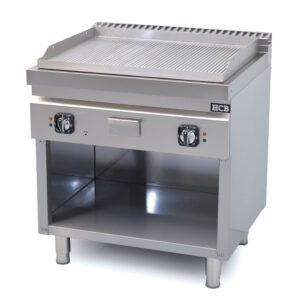 Plaque de cuisson HCB - 70S - nervurée - 9 kW - 80 cm - 400 V - acier inoxydable