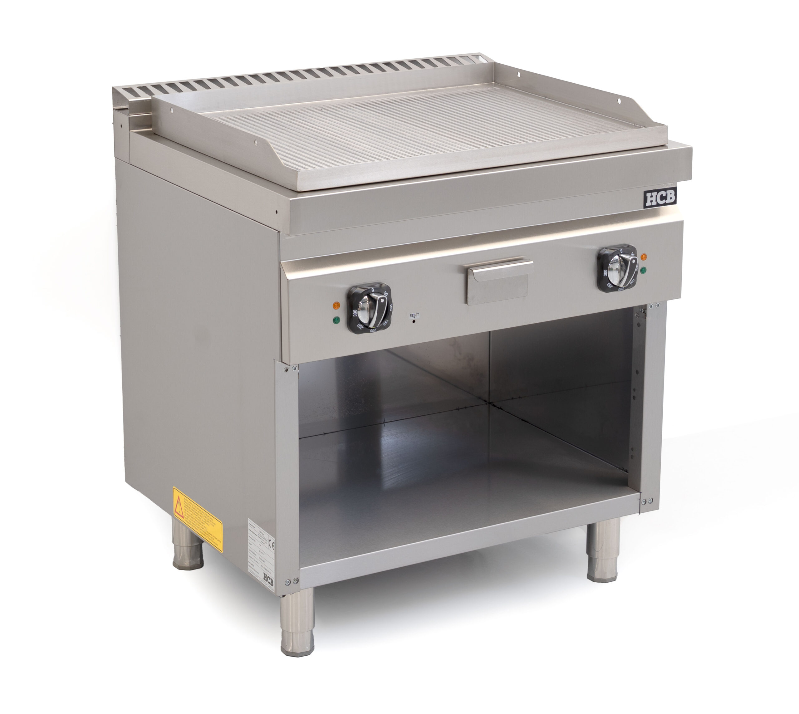 Plaque de cuisson HCB - 70S - nervurée - 9 kW - 80 cm - 400 V - acier inoxydable