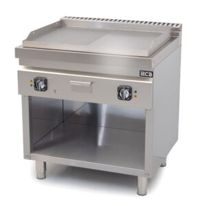Plaque de cuisson HCB - 70S - lisse/rainurée - 9 kW - 80 cm - 400 V - acier inoxydable