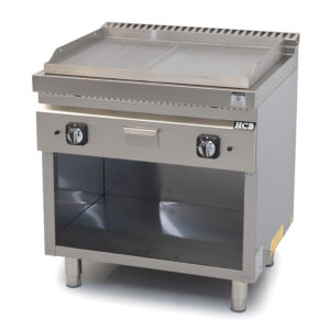 Plaque de cuisson HCB - 70S - lisse/rainurée - 13 kW - 80 cm - gaz naturel - acier inoxydable