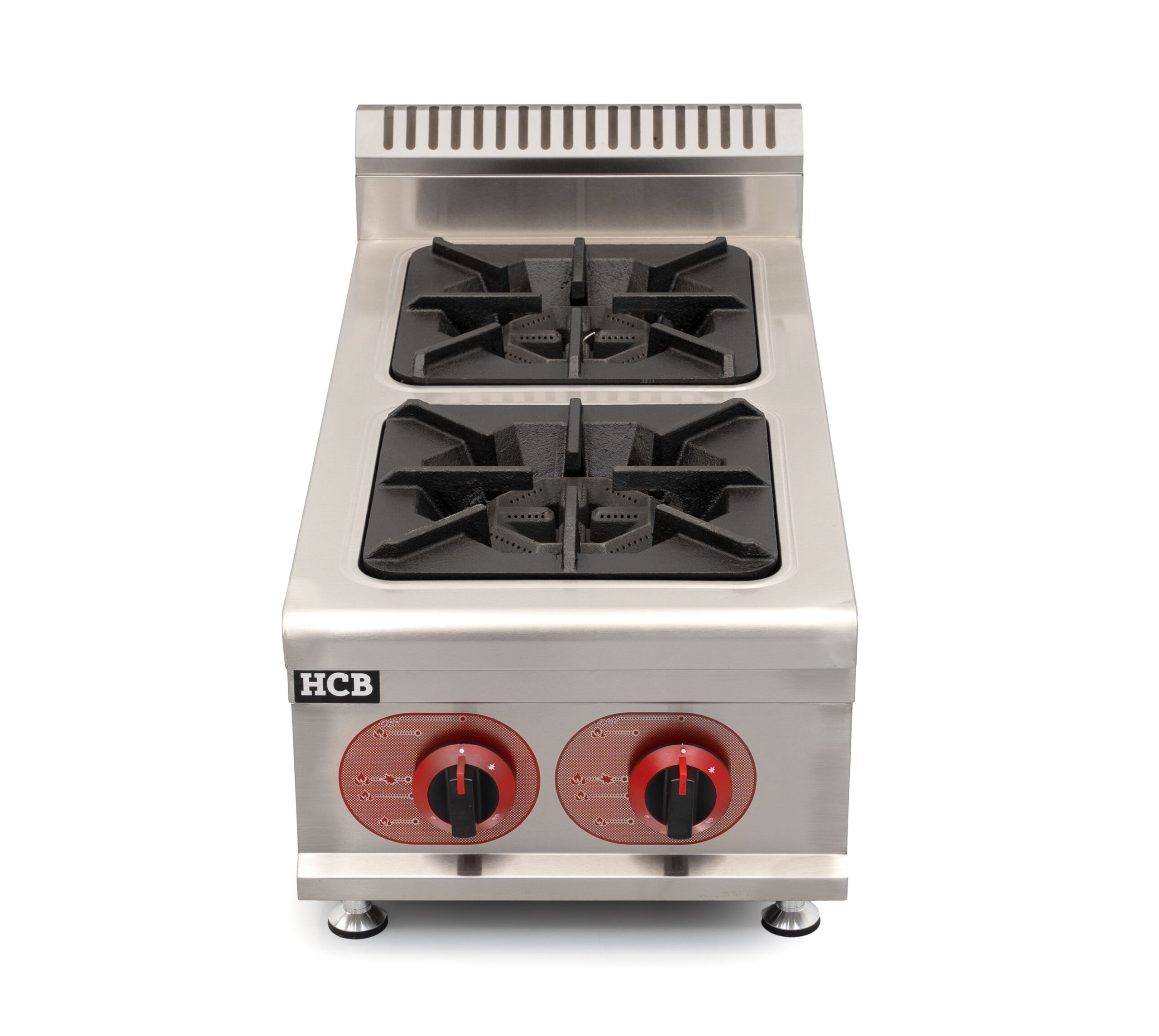 Réchaud de table HCB - 2 feux - 14,6 kW - 40 cm - propane - acier inoxydable