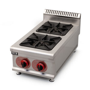 Réchaud de table HCB - 2 feux - 14,6 kW - 40 cm - propane - acier inoxydable