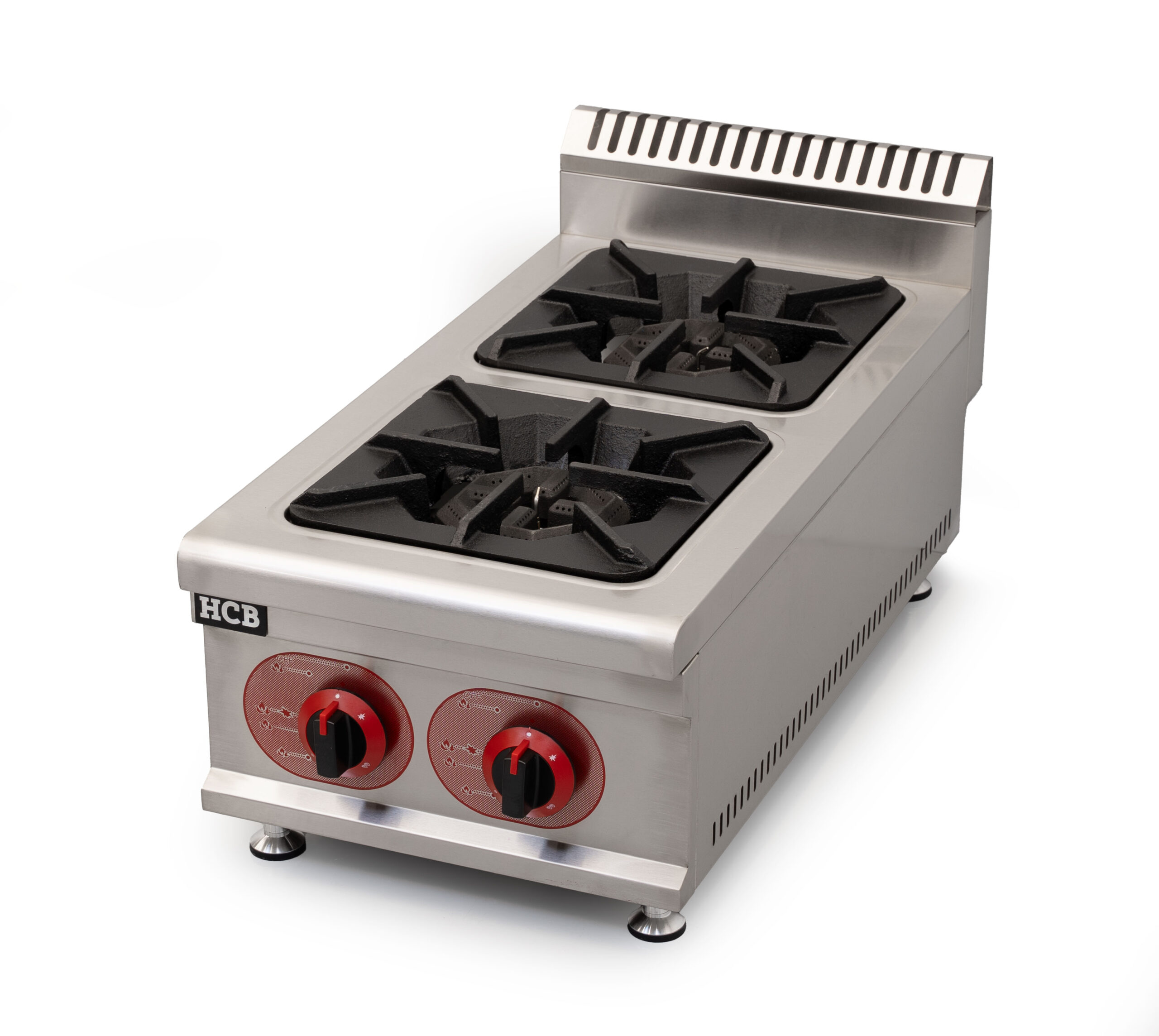 Réchaud de table HCB - 2 feux - 14,6 kW - 40 cm - propane - acier inoxydable