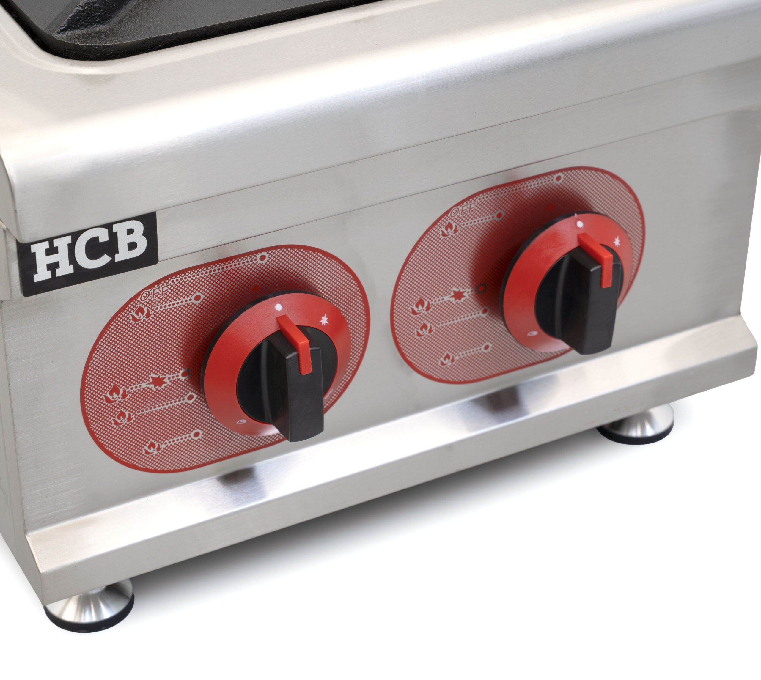 Réchaud de table HCB - 2 feux - 14,6 kW - 40 cm - propane - acier inoxydable