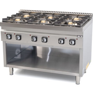 Cuisinière HCB - 70S - 6 feux - 44 kW - 120 cm - gaz naturel - acier inoxydable