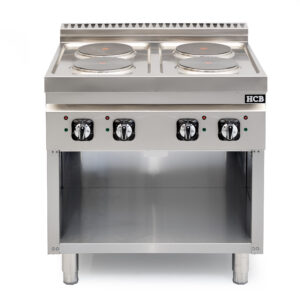 Cuisinière électrique HCB - 70S - 4 feux - 10,4 kW - 80 cm - 400 V - acier inoxydable