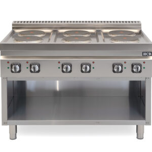 Cuisinière électrique HCB - 70S - 6 feux - 15,6 kW - 120 cm - 400 V - acier inoxydable