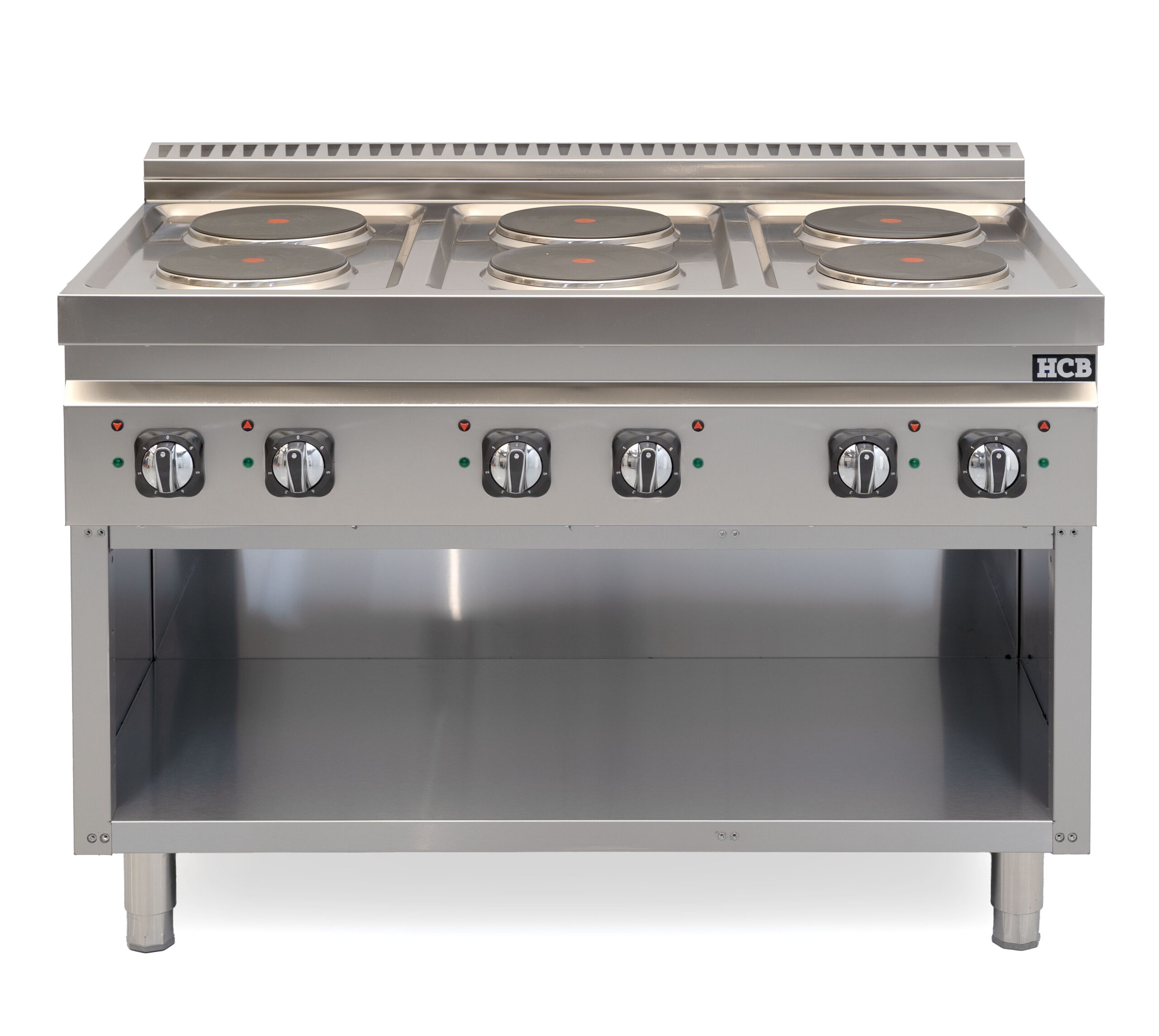 Cuisinière électrique HCB - 70S - 6 feux - 15,6 kW - 120 cm - 400 V - acier inoxydable